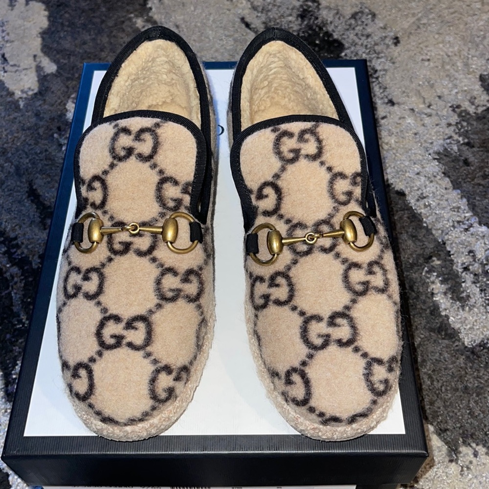 Gucci Covered Wool GG Horsebit Loafer
